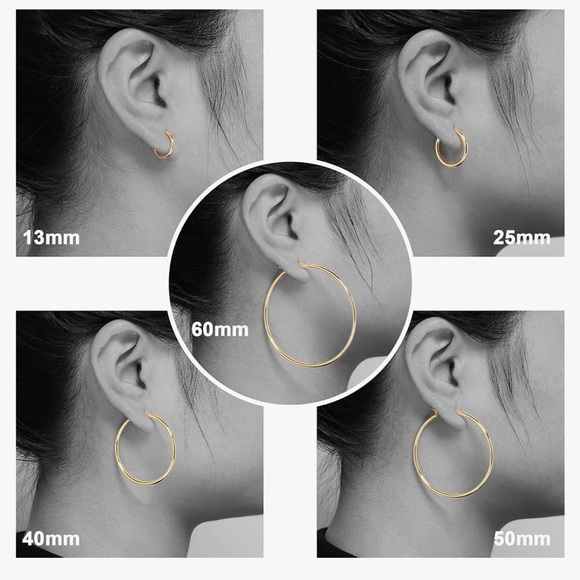 Elegant Rose Gold Hoop Earrings (065) - Picture 4 of 5